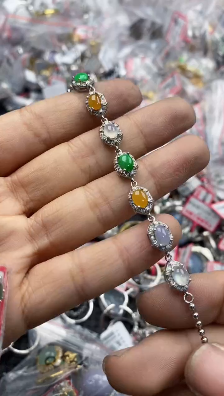 银S925镶嵌戒指翡翠181818----3