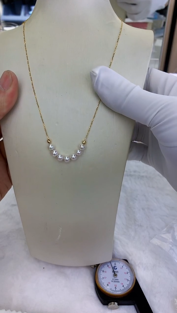 18K金镶嵌饰品海水珍珠设计款套链