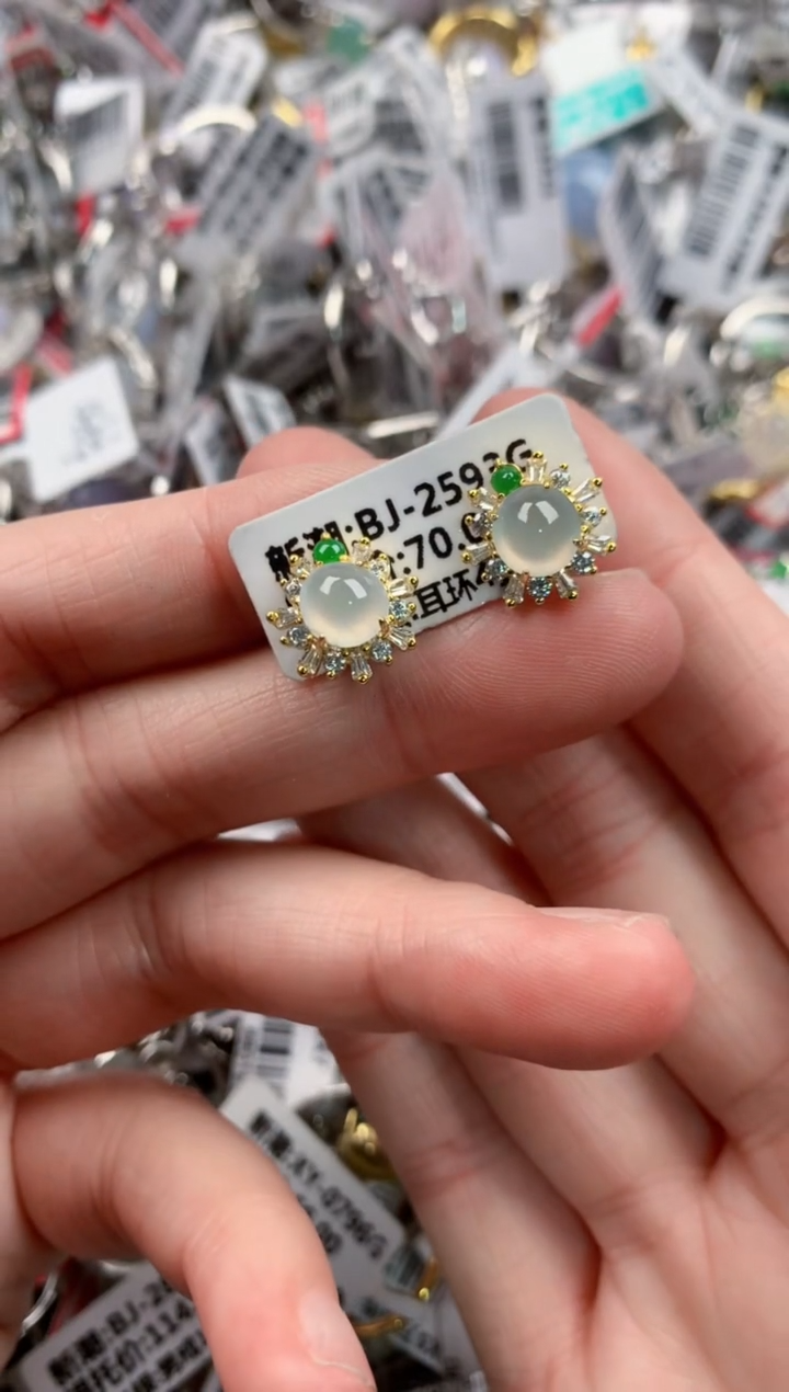 银S925镶嵌戒指翡翠161616---2