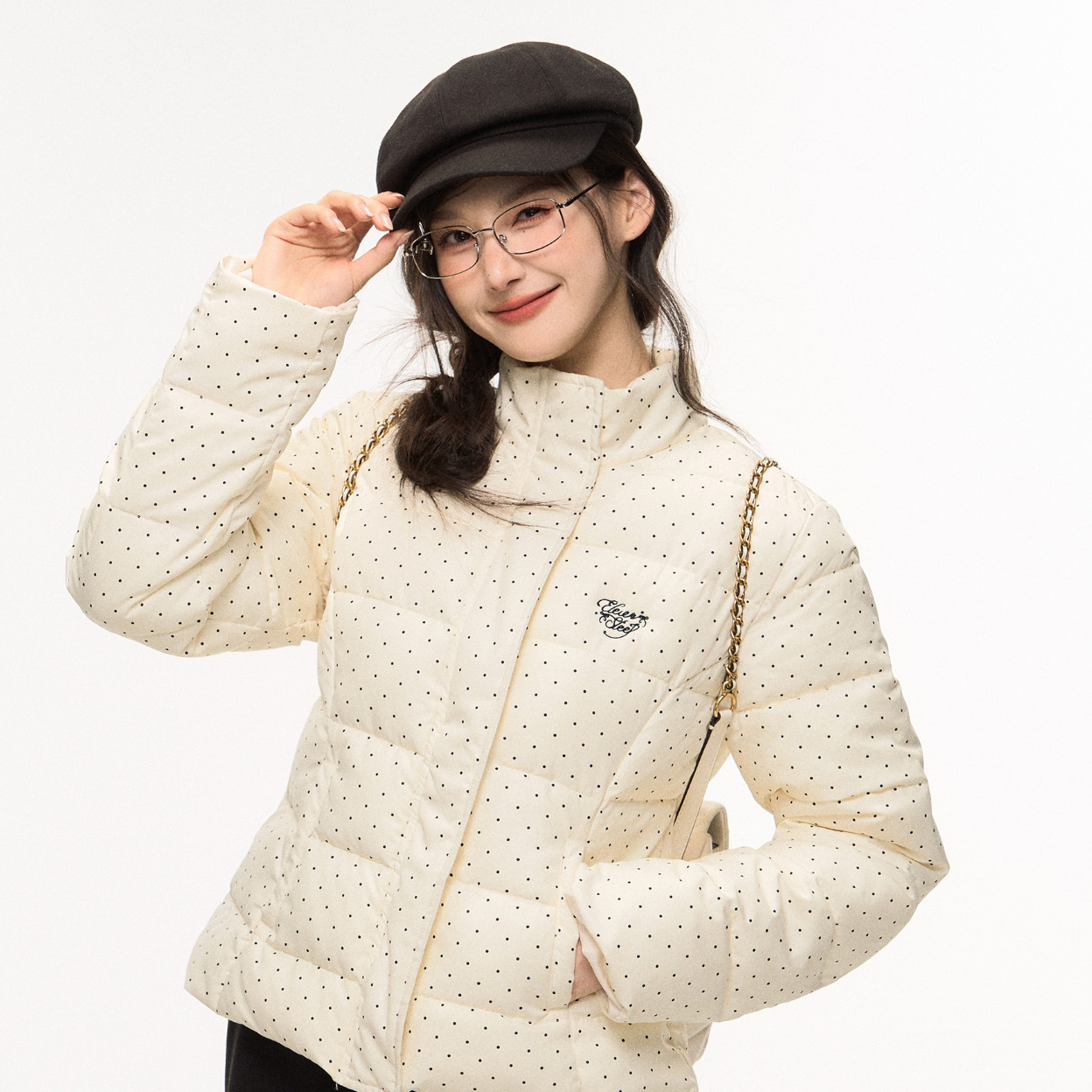 ELEVEN SLEEP波点棉服女秋冬韩系宽松慵懒面包服棉袄外套长袖上衣