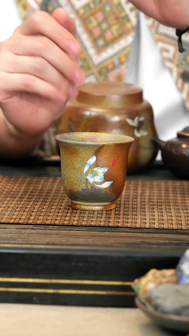 紫砂壶12《荷韵铃铛杯》柴烧