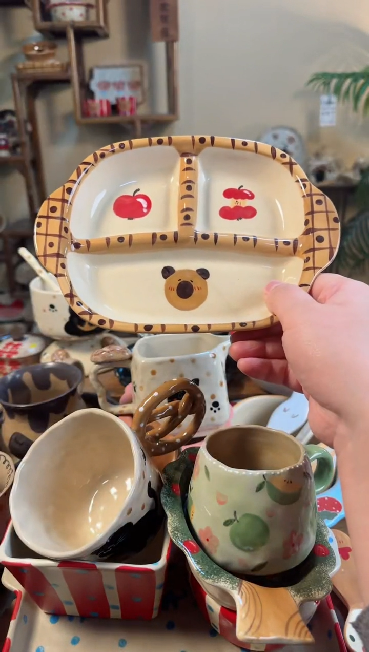 【闪购商品】卡皮分割盘高温瓷器