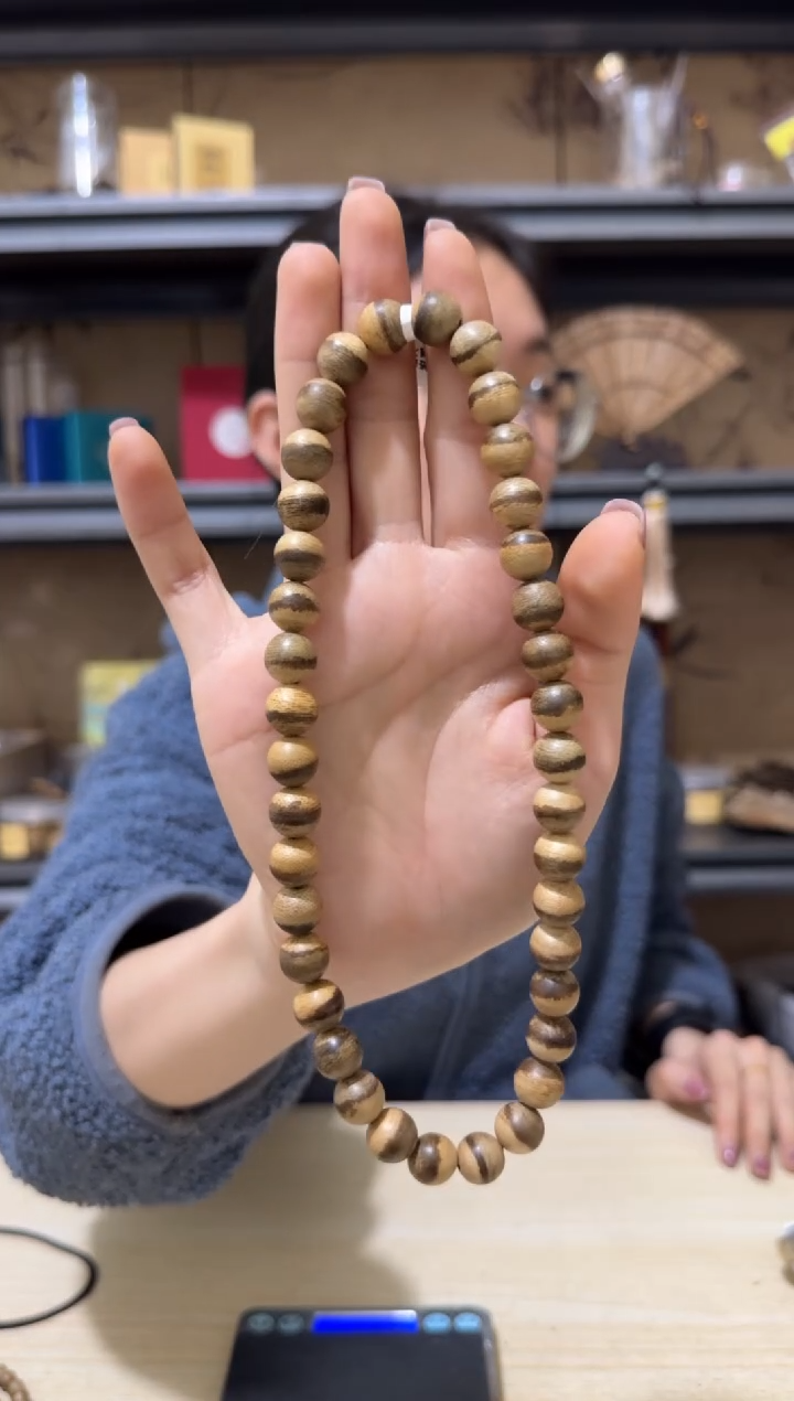 【闪购商品】沉香手串4号马泥涝野料双圈手串卡10