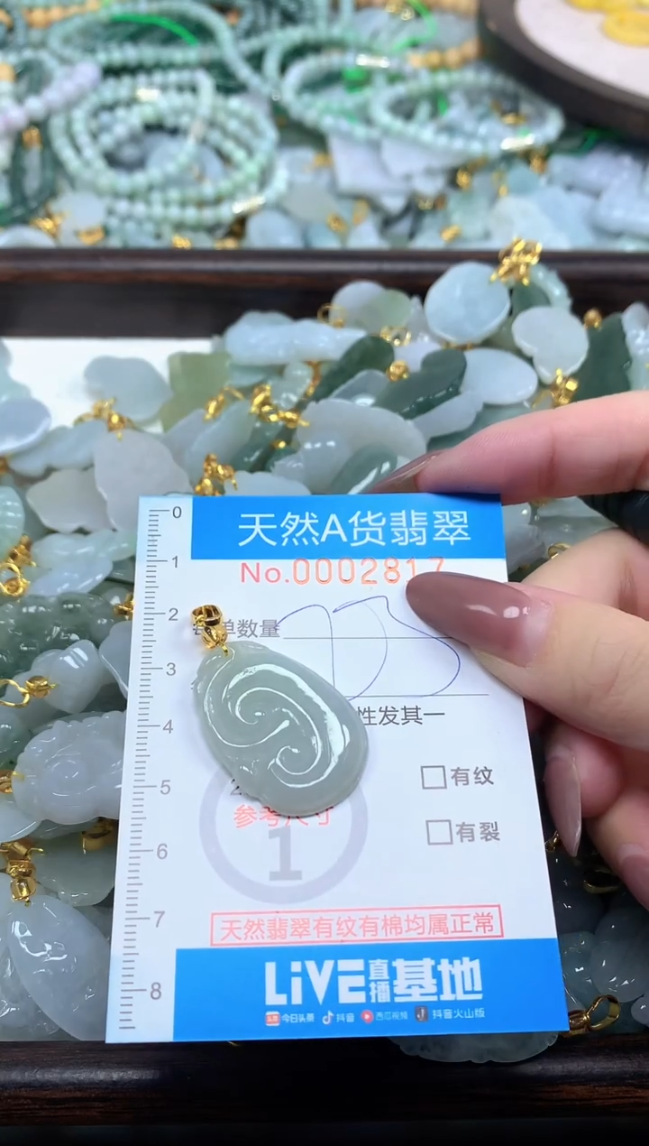 颈饰未镶嵌翡翠净货挂件-2817