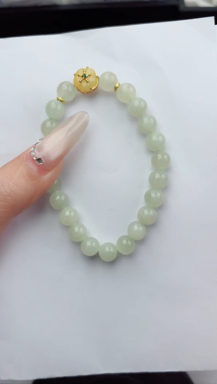 未镶嵌手串和田玉嗨购微色差T1007