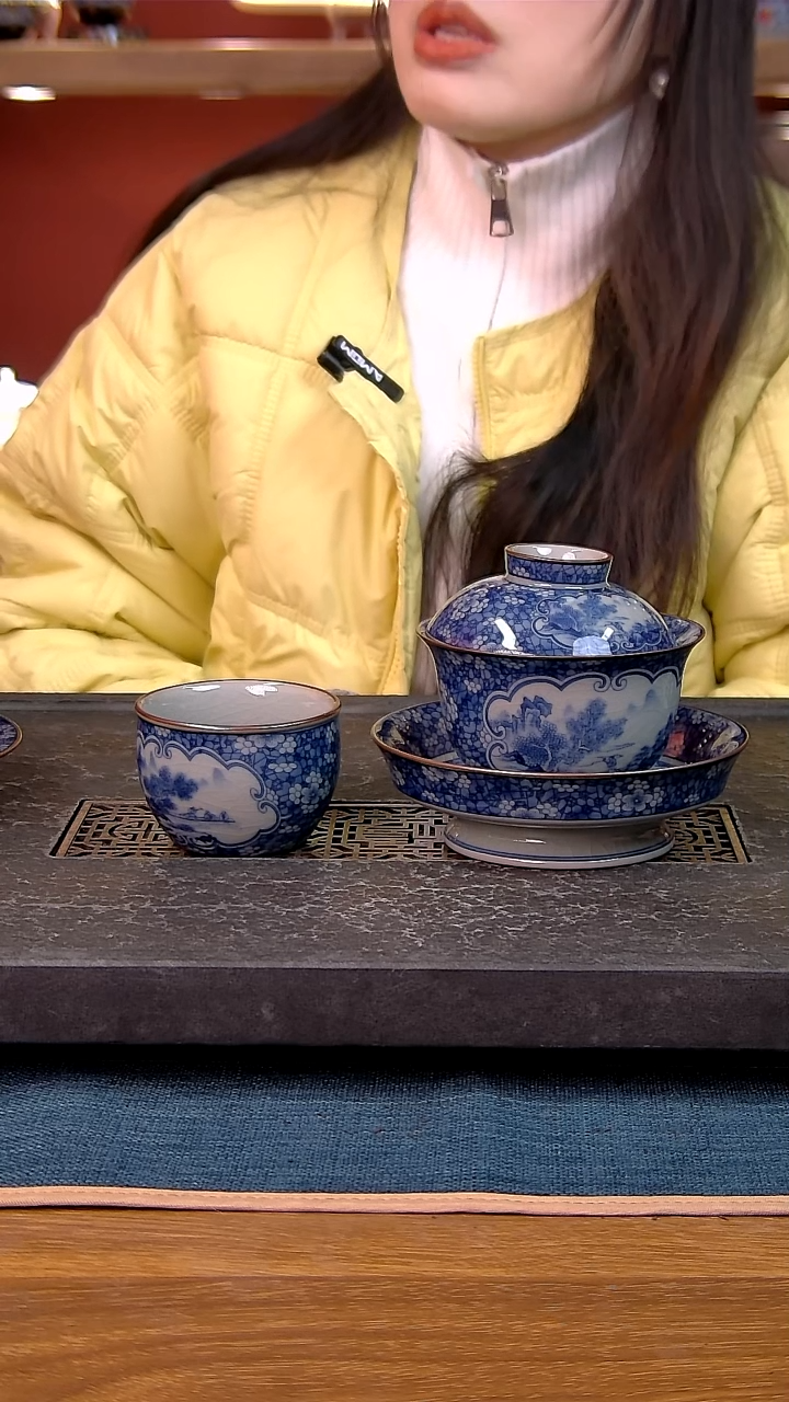 简装家用款2件套 老陶泥开片纹陶瓷茶具