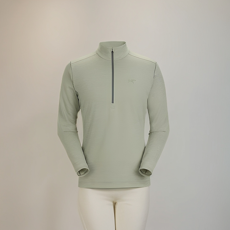 【年终大促】始祖鸟Motus系列 AR Zip LS 纯色半拉链高领长袖T恤