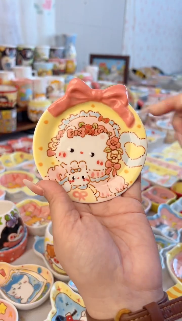 摆件陶景德镇陶瓷手绘微瑕