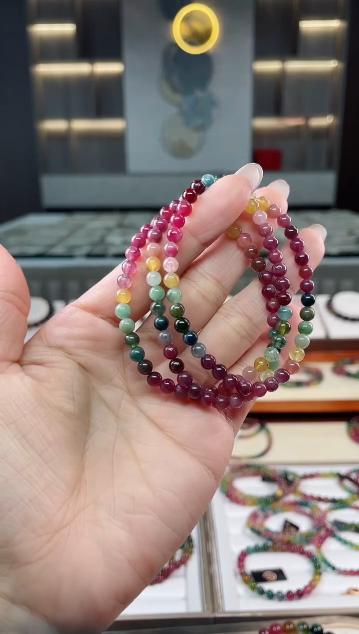 未镶嵌老矿碧玺三圈手串5mm+碧玺（多样性发一条）T