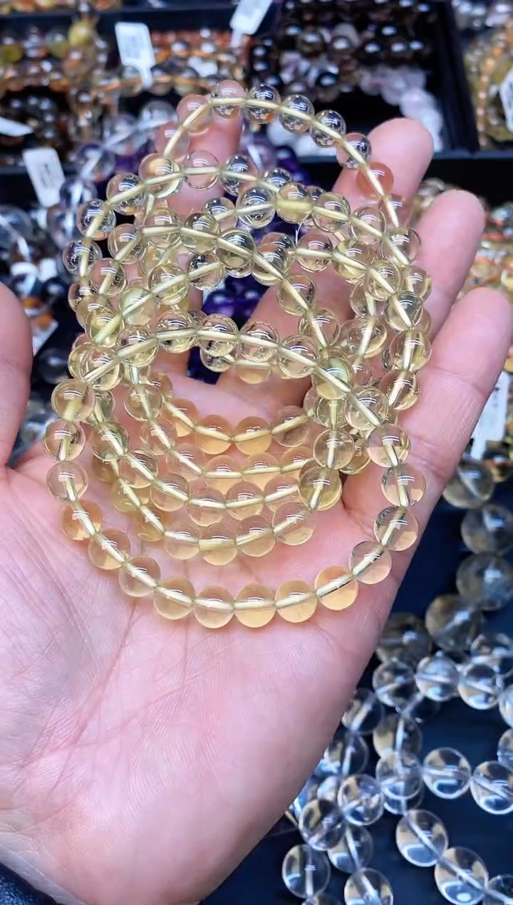 【闪购商品】水晶手串未镶嵌A16 柠檬黄 8mm