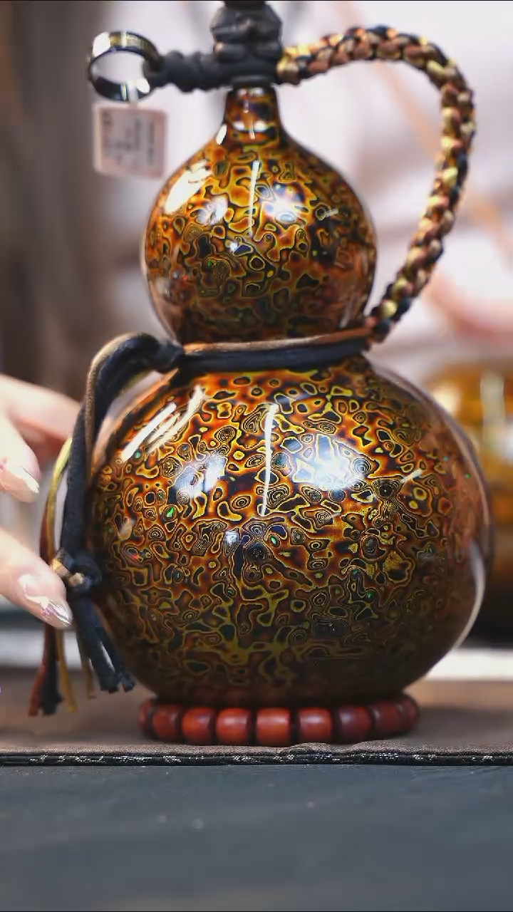 【闪购商品】WY233漆艺酒葫芦不包手串及旋转底座