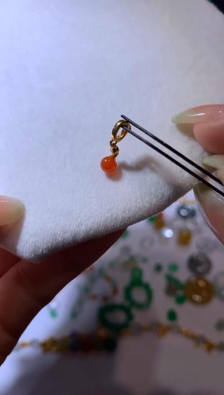 【闪购商品】定制翡翠18K金镶嵌珠子1180+118