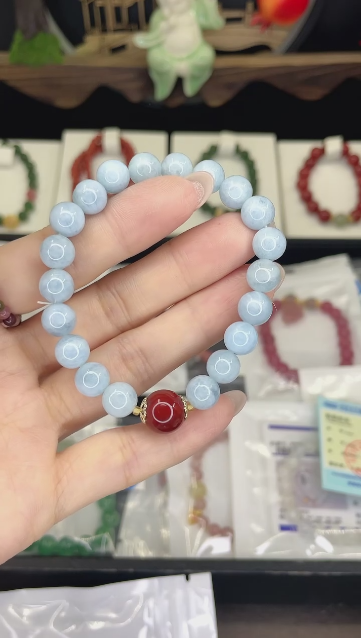 【闪购商品】翡翠手链未镶嵌蓝水手链