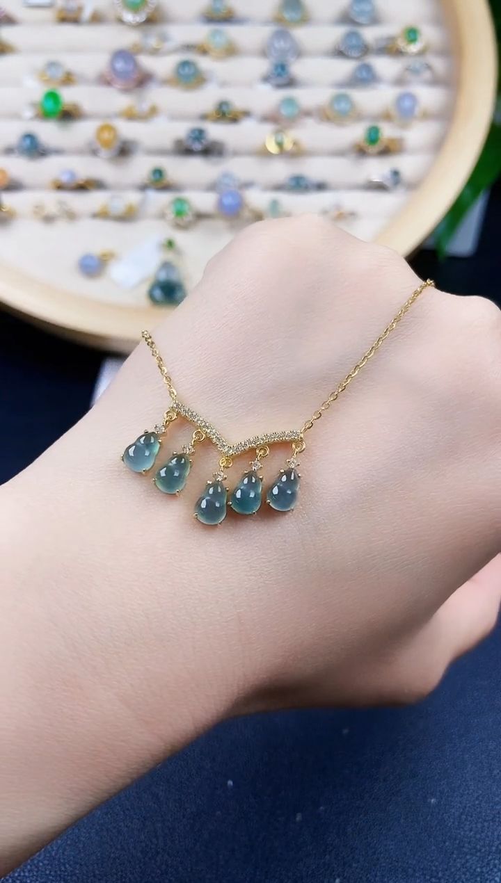 【闪购商品】翡翠颈饰银S925镶嵌42424222