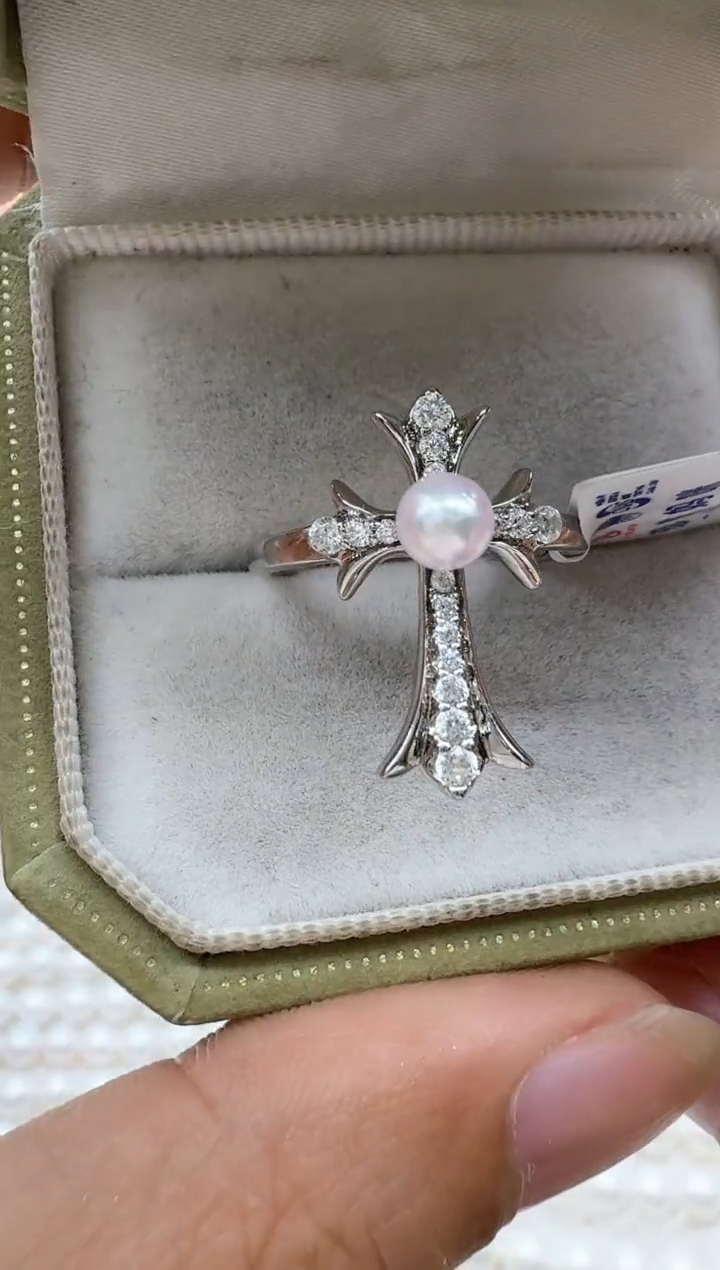 【闪购商品】海水珍珠戒指银S925镶嵌清货