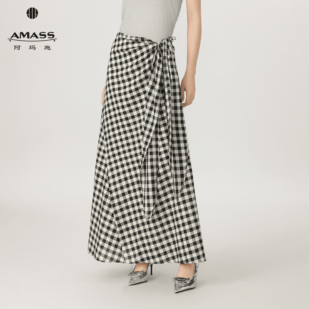 AMASS/阿玛施25新款轻熟风时尚条纹休闲半身裙520021-1K20321