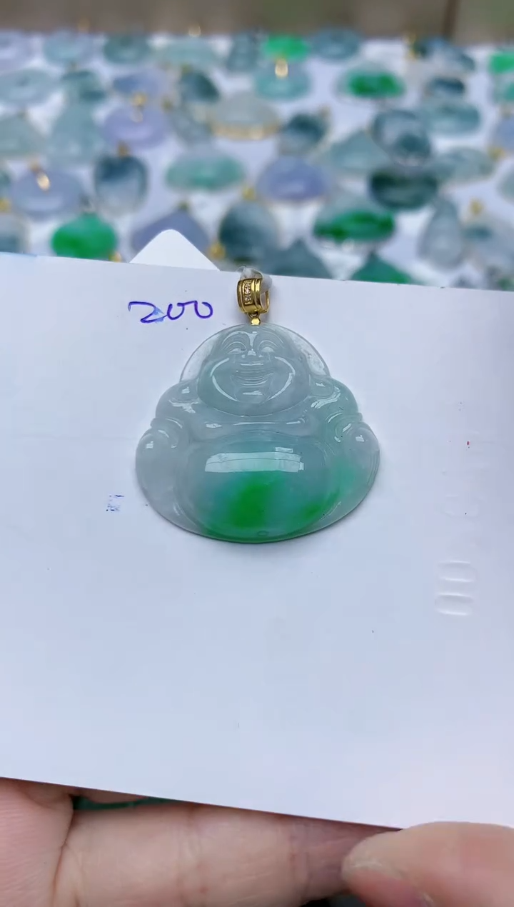 【闪购商品】翡翠颈饰18K金镶嵌天然翡翠A货    