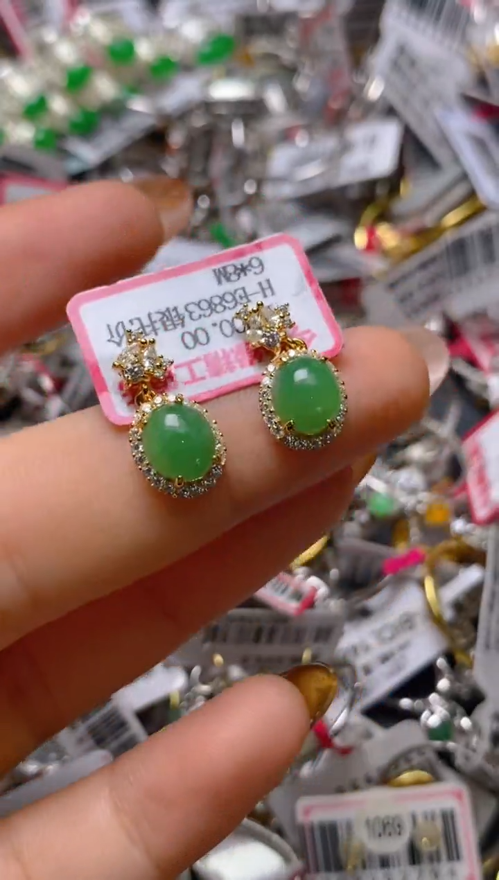 银S925镶嵌戒指翡翠百内无证书