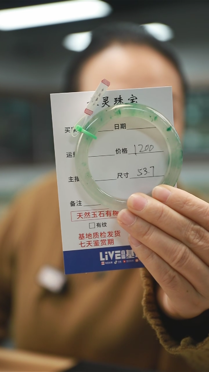 【闪购商品】石英质玉手镯未镶嵌天然非洲翠手镯圈口53.7