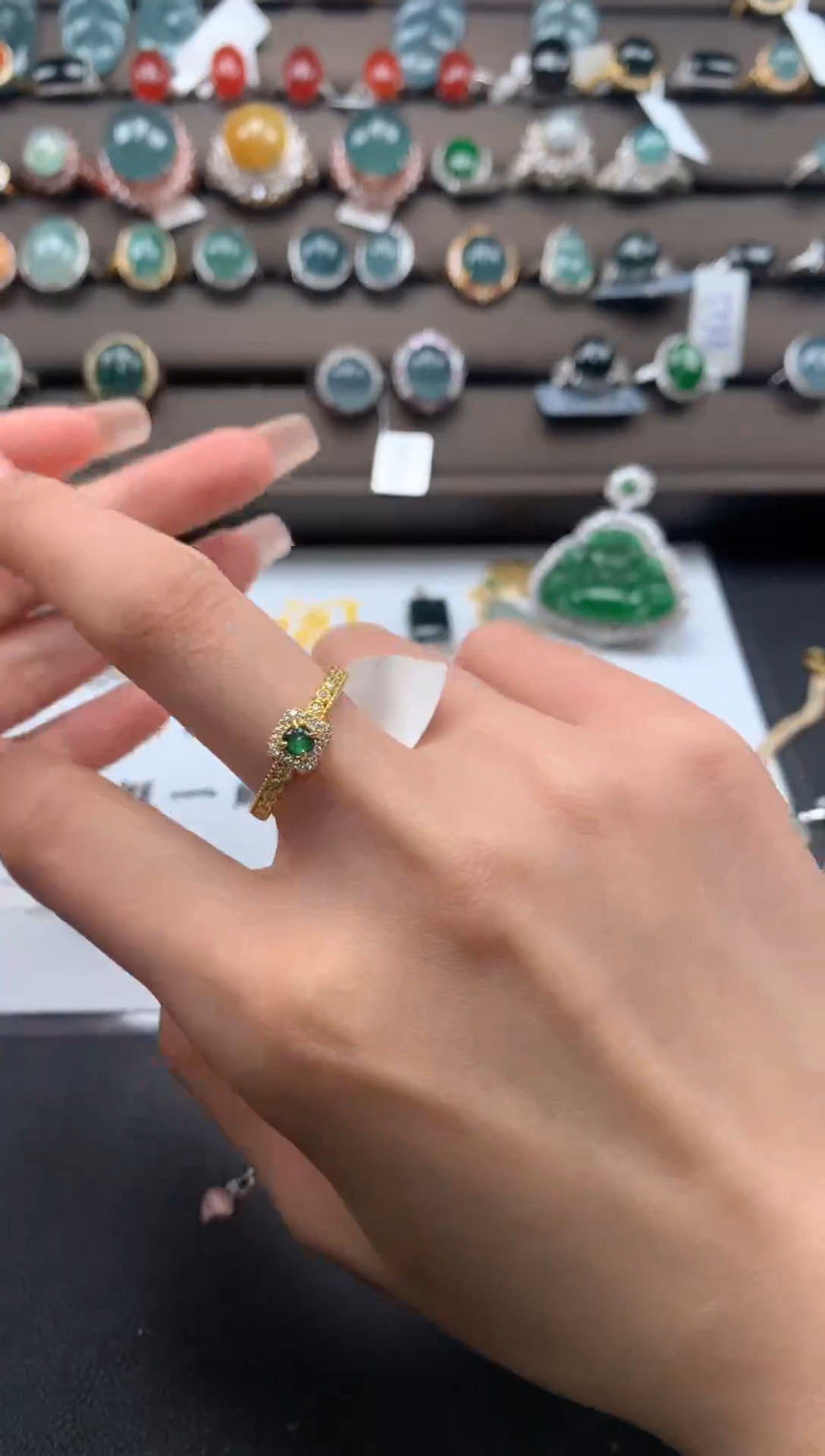 【闪购商品】翡翠戒指银S925镶嵌1111