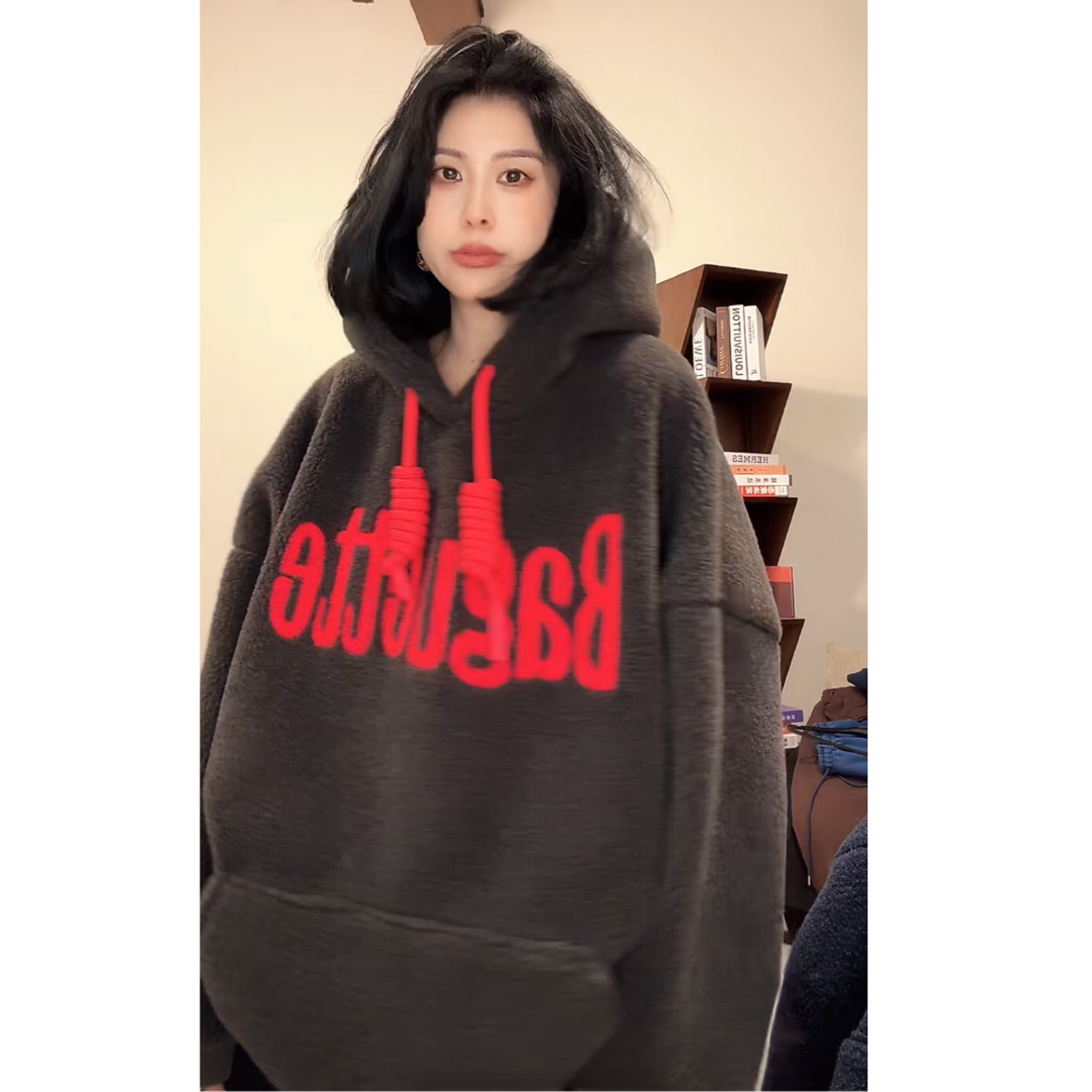 ZUOXIAOQI毛毛虫加绒加厚卫衣外套33（衣长75-76/胸围152-160)