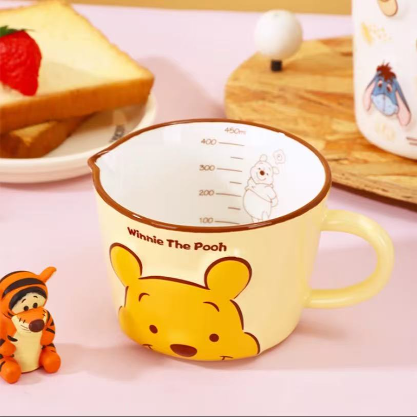 【稳稳】维尼熊浮雕陶瓷量杯陶瓷杯杯子水杯马克杯-小号