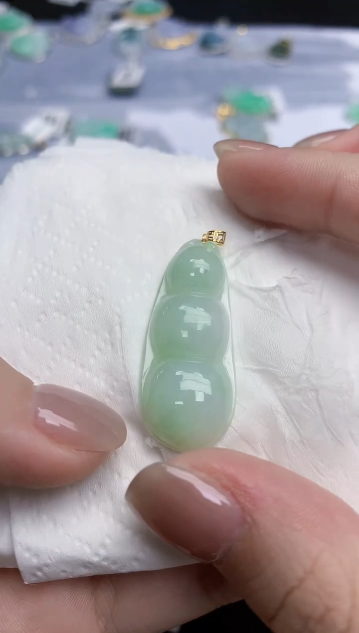 【闪购商品】翡翠颈饰18K金镶嵌天然缅甸翡翠A货