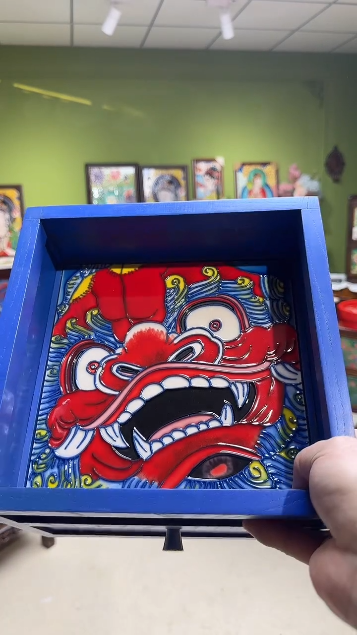 陶瓷   蓝精灵  收纳盒