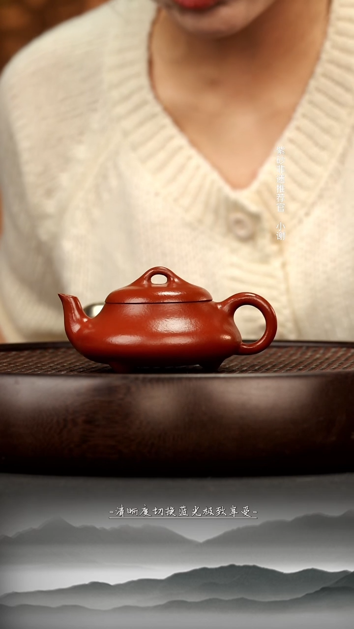 茶壶紫砂35 孟臣朱泥汉棠石瓢