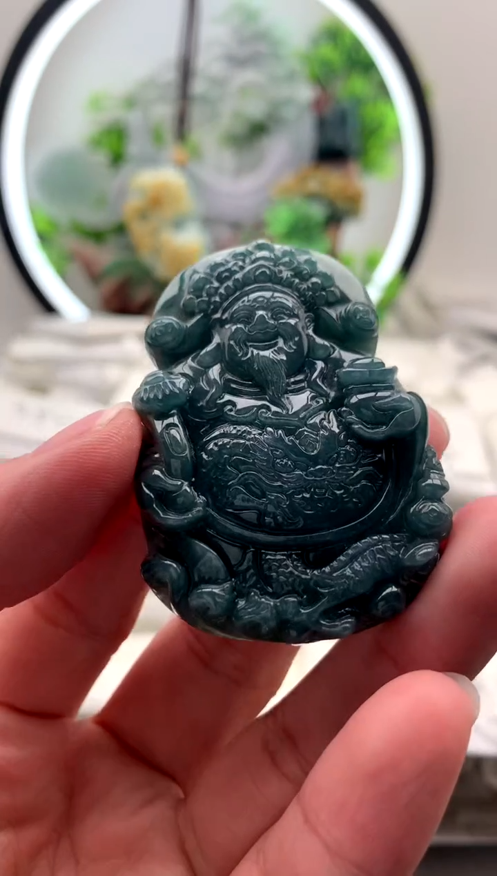 【闪购商品】翡翠颈饰未镶嵌财神【品质一般能接受再拍】