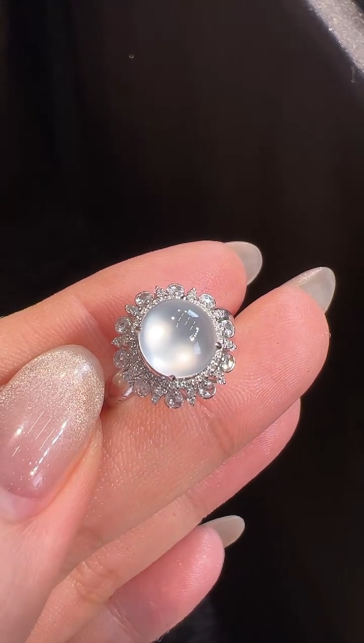 【闪购商品】翡翠戒指18K金镶嵌戒指