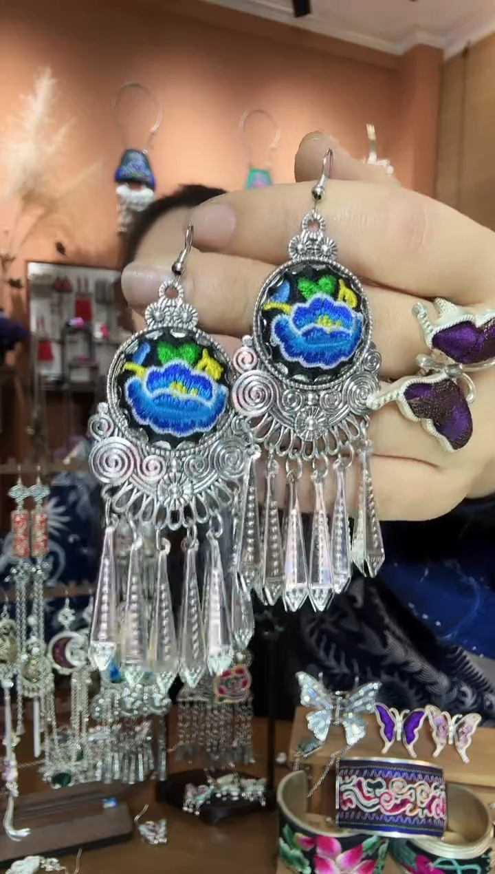 刺绣纯手工民族风耳环