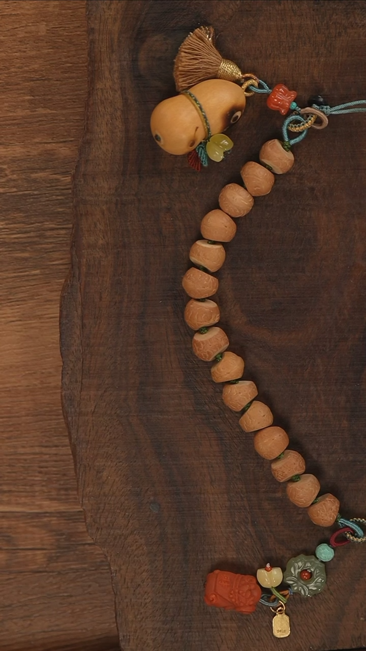 【闪购商品】菩提把件银S925镶嵌S2760手机链