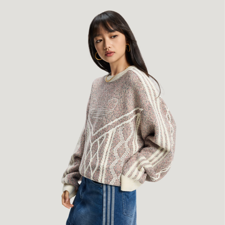 adidas/阿迪达斯SWEATSHIRT 新年款运动宽松毛衣针织衫 KT0692