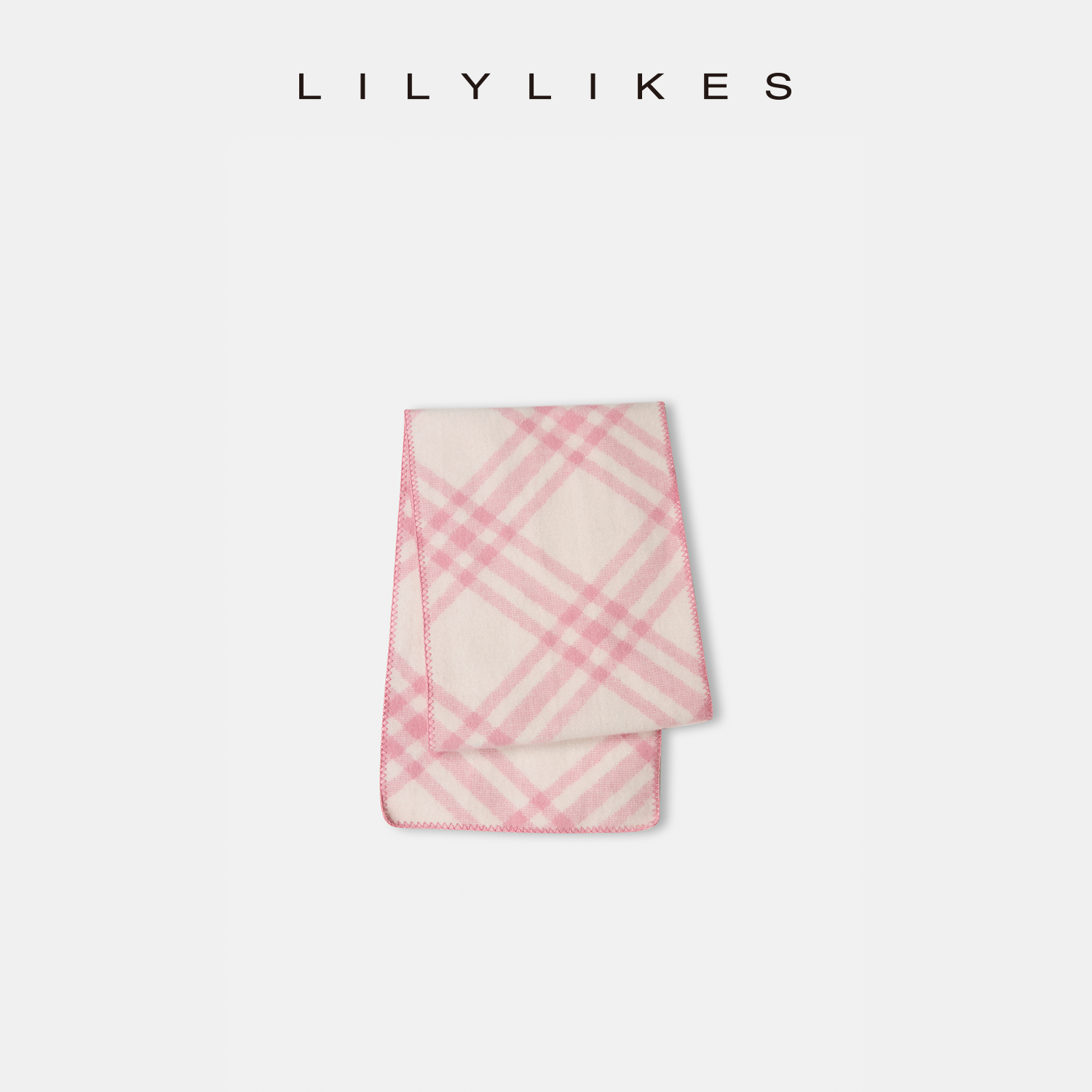 【LILYLIKES】100羊羔毛格纹重工围巾通勤
