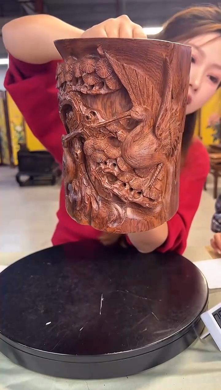 木极*DT173455-P7MK-松鹤延年笔筒