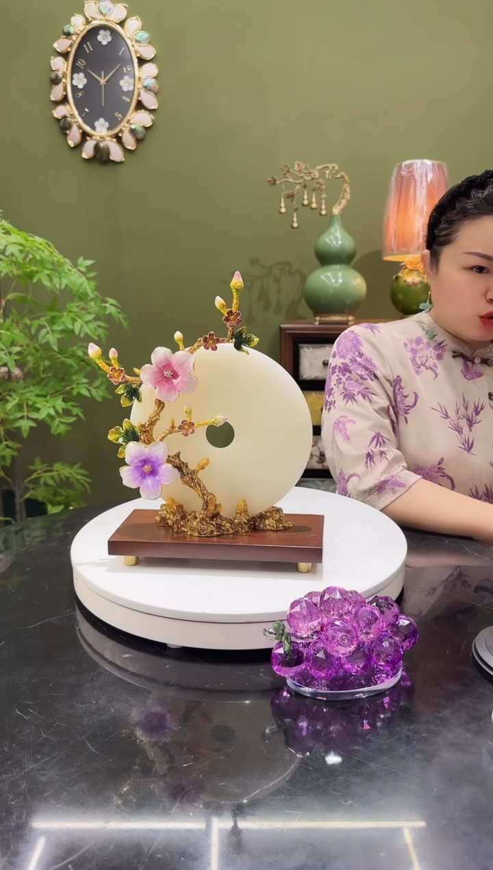 玉天然玉石，花开平安扣