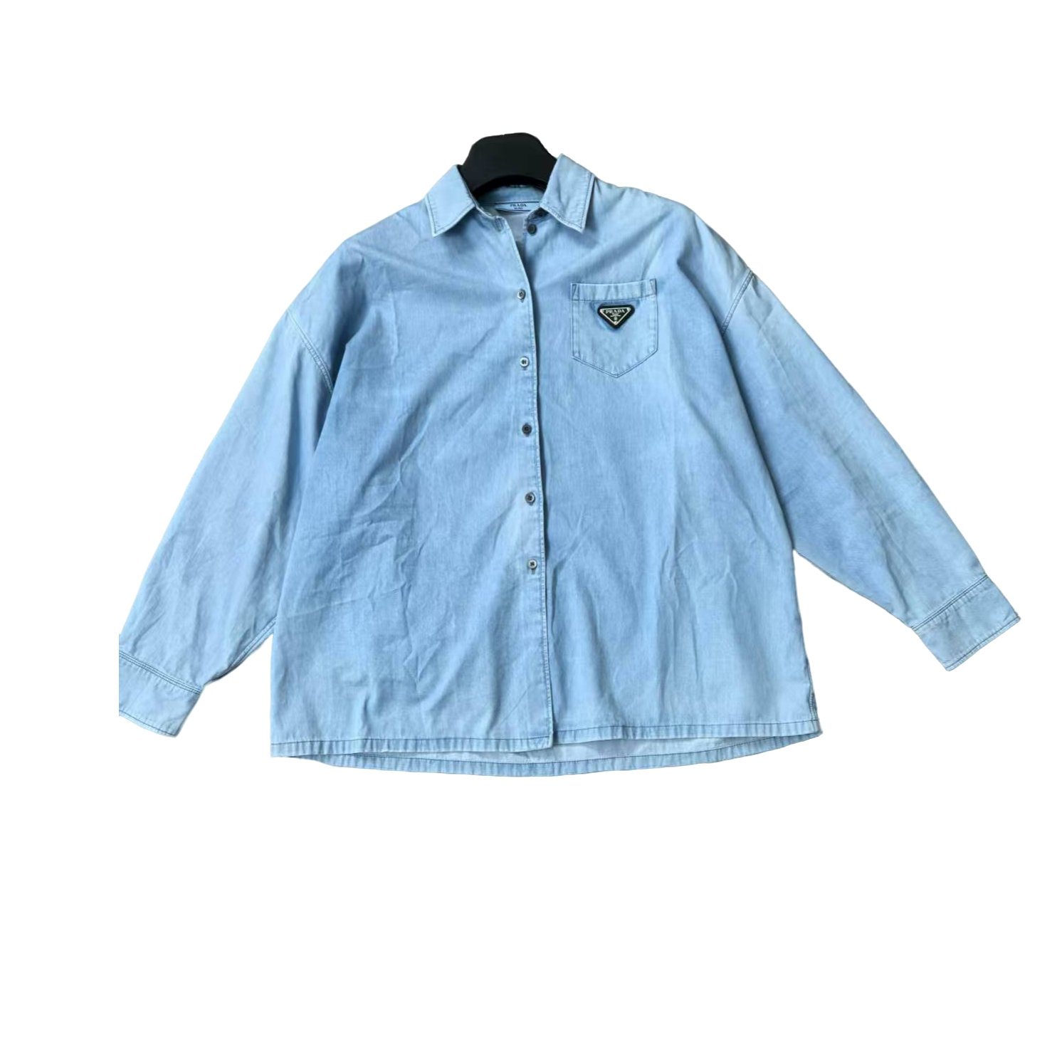 99新 Prada/普拉达 Prada三角钢标水洗做旧牛仔外套/38码/99新