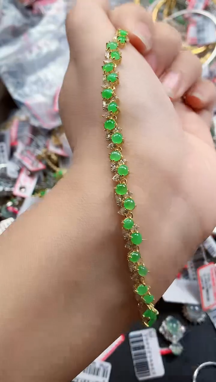 银S925镶嵌戒指翡翠天然A货缅甸翡翠