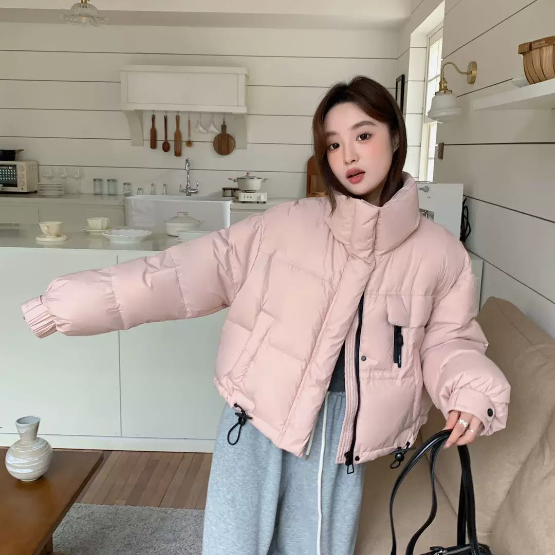 2025冬季新款羽绒服时尚百搭显瘦立领加厚短款面包服外套女