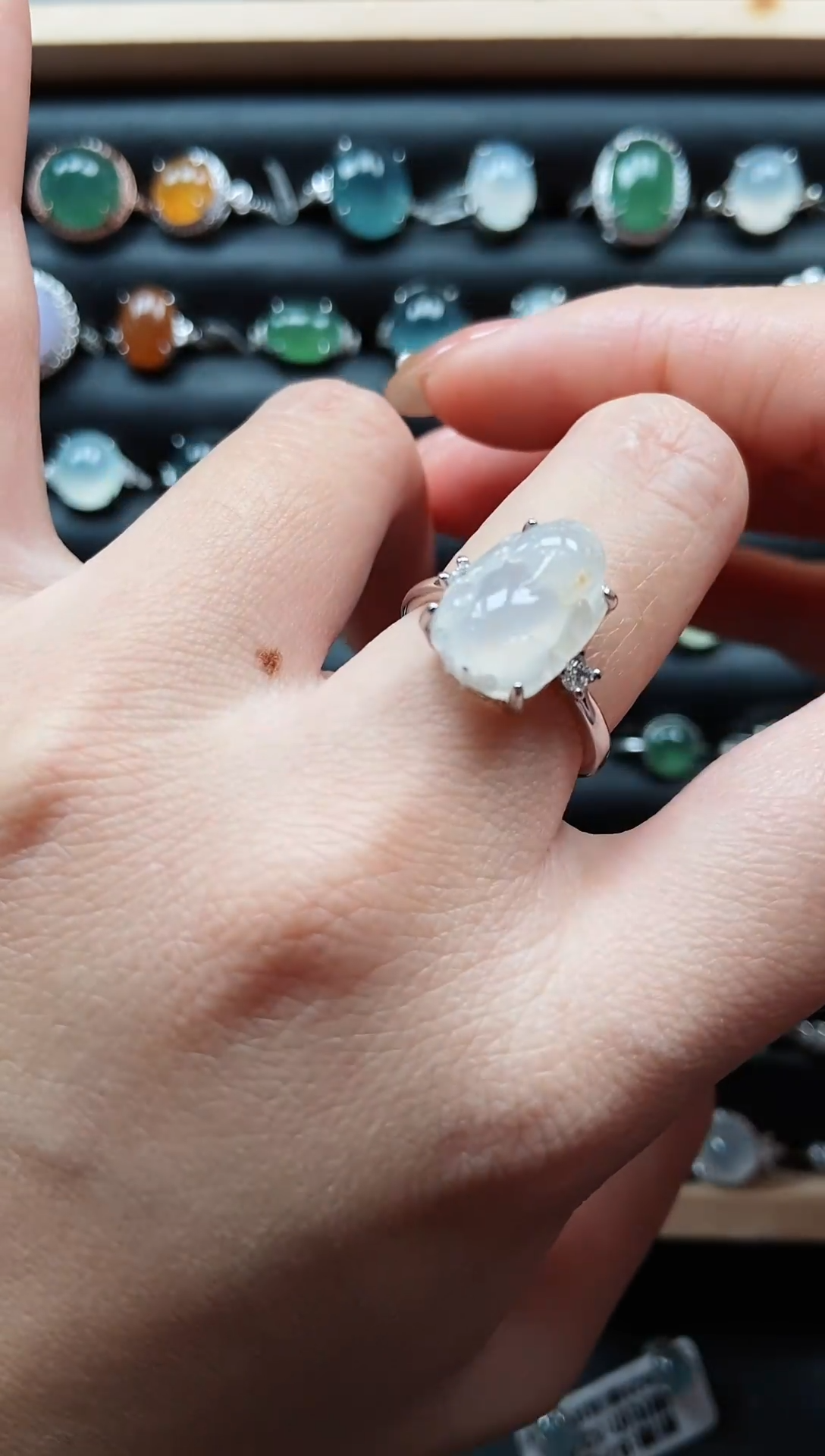 【闪购商品】翡翠戒指银S925镶嵌33333333