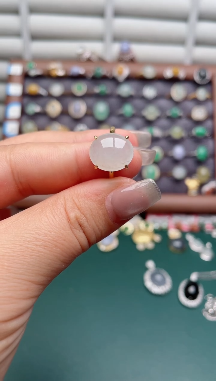 银S925镶嵌戒指翡翠.