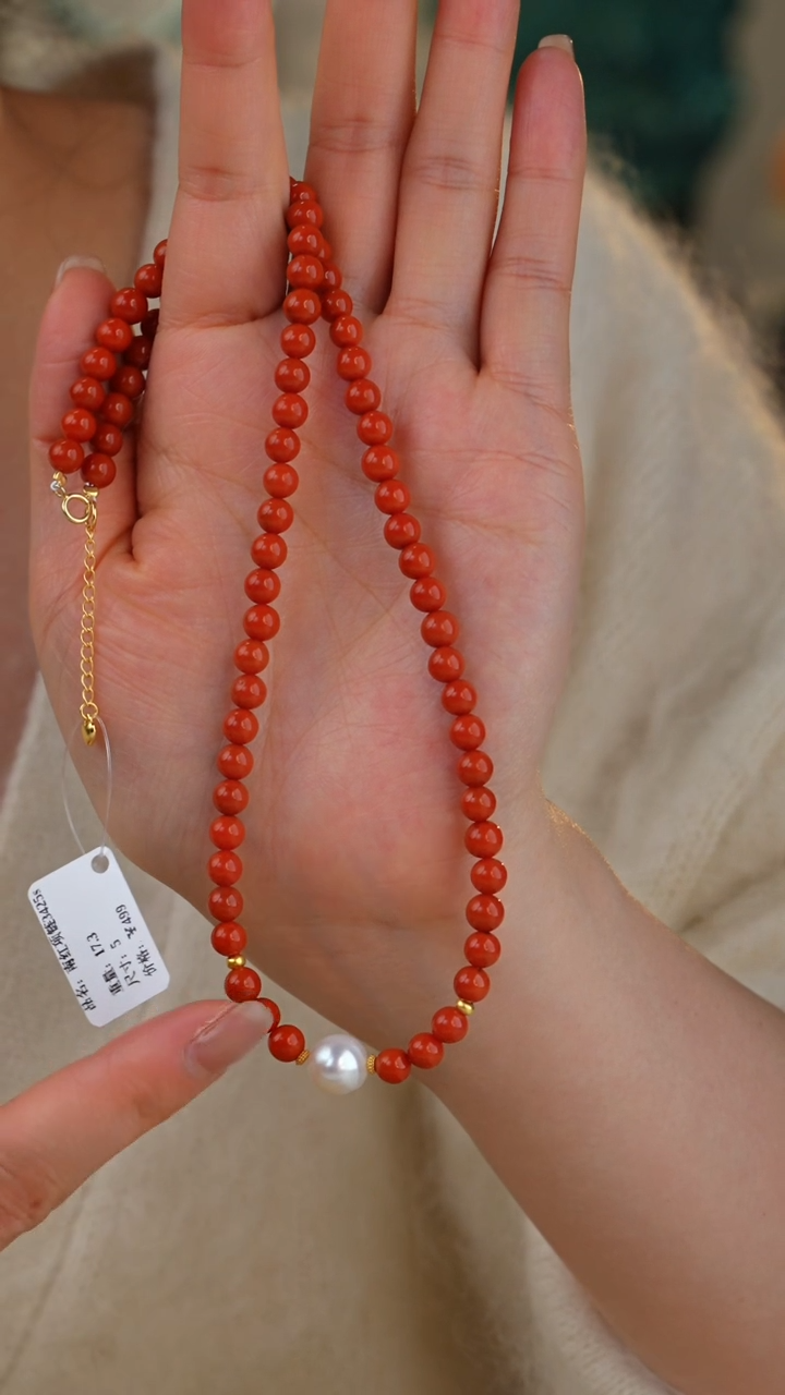 【闪购商品】南红玛瑙项链银S925镀金镶嵌多样性发货