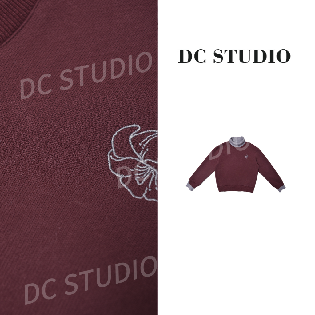 DC STUDIO【香炉】2024冬季休闲百搭时尚刺绣高领加厚女士卫衣