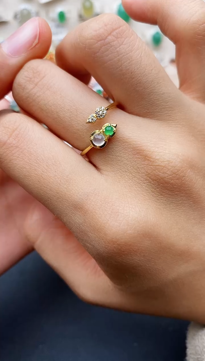 【闪购商品】翡翠戒指银S925镶嵌缅甸翡翠