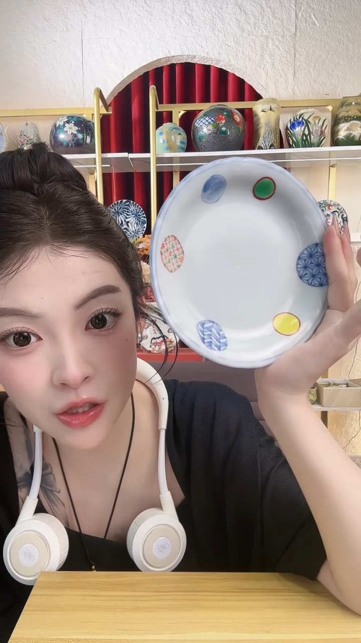 陶瓷美浓烧16.5cm盘两个