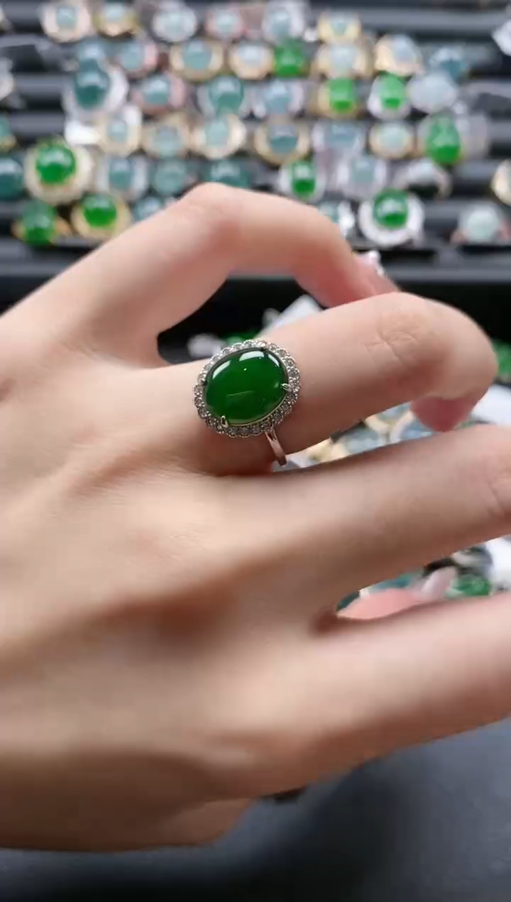 【闪购商品】翡翠戒指银S925镶嵌51511