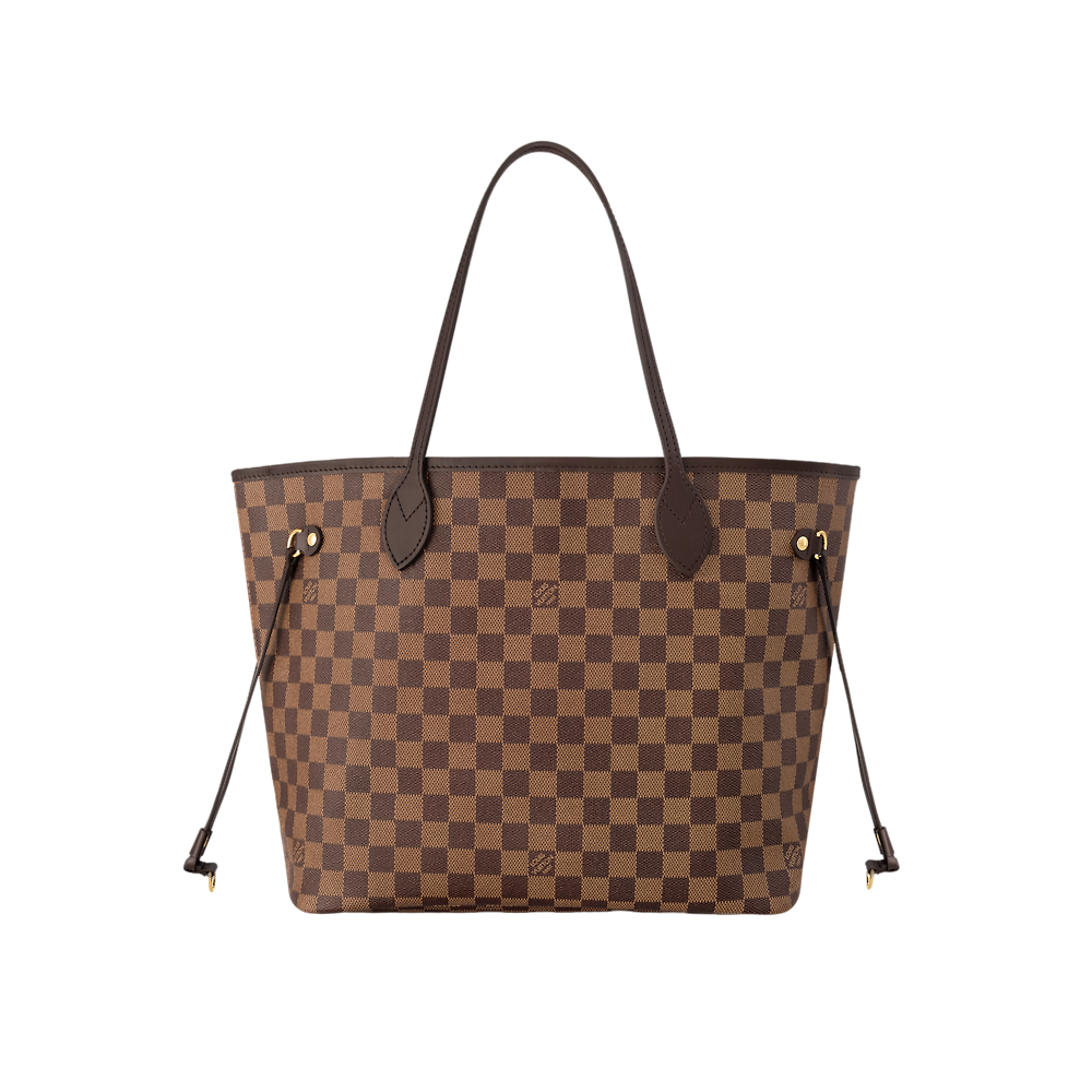 95新 LouisVuitton/路易威登 neverfull中号棕棋盘 97新