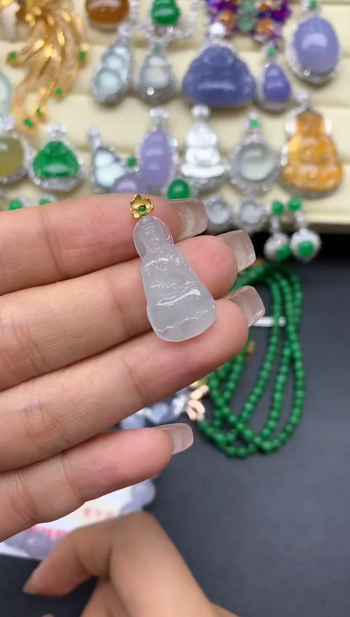 颈饰18K金镶嵌翡翠117-中国好珍宝