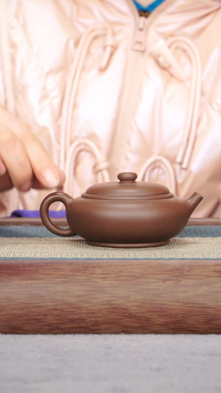 【闪购商品】紫砂茶壶紫泥 扁圆